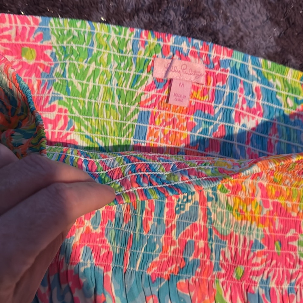 Lilly Pulitzer sz Medium Bodhi Maxi Skirt Lovers Coral /Strapless Dress - Picture 6 of 13